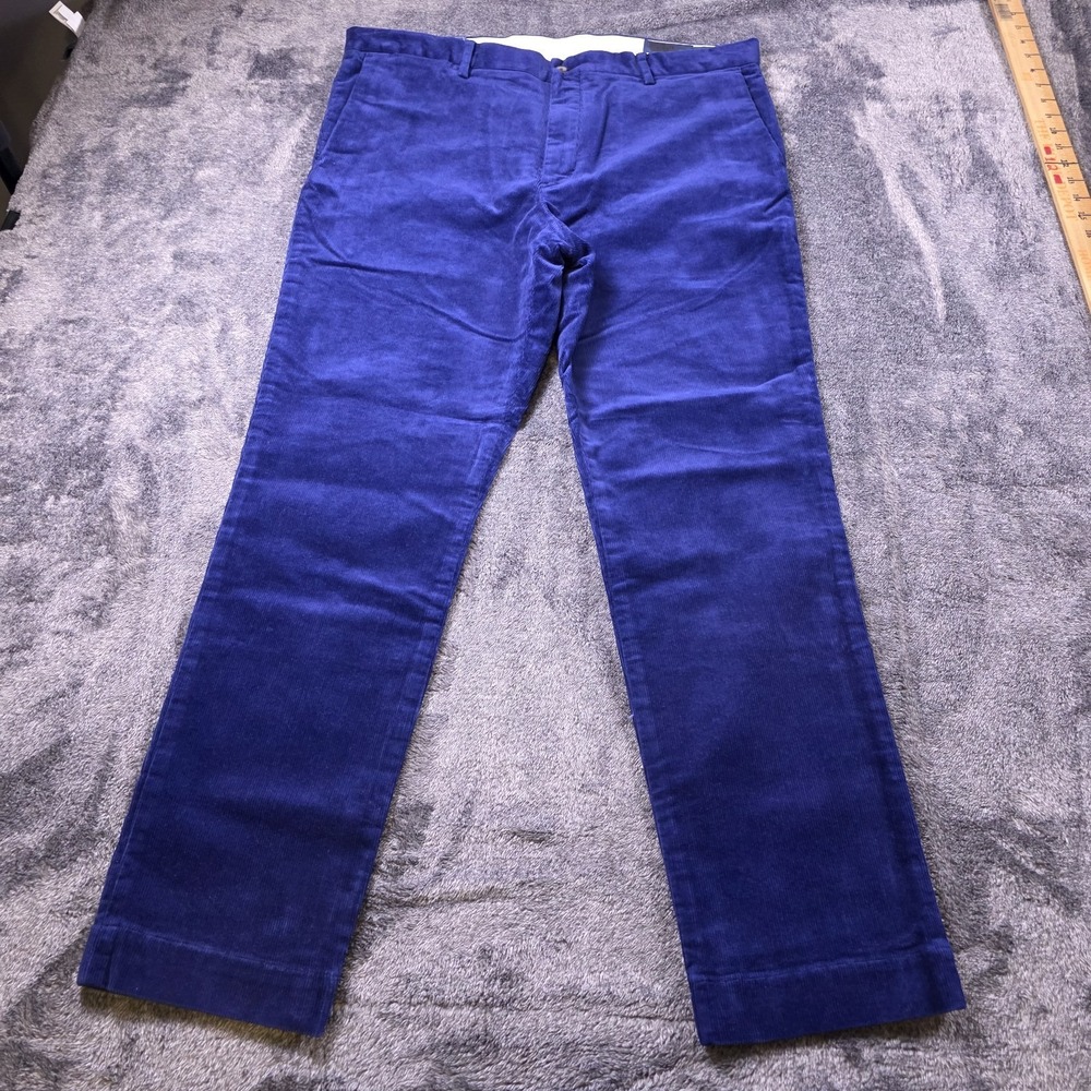 Polo Ralph Lauren Corduroy Pants Mens 36x30 Slim Fit Blue Cord Trousers